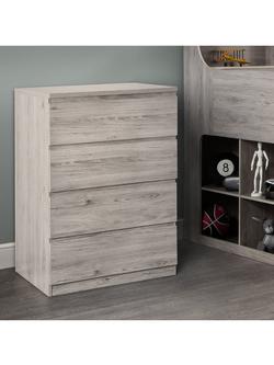 Julian Bowen Jupiter 4 Drawer Chest, Grey, Grey