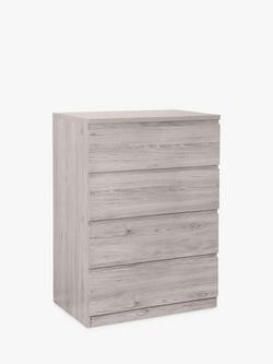 Julian Bowen Jupiter 4 Drawer Chest, Grey - view 2, Grey