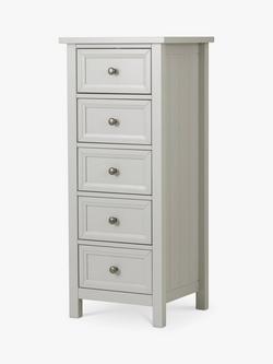 Julian Bowen Maine 5 Drawer Tallboy Chest, Grey