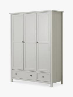 Julian Bowen Maine Triple Wardrobe with 2 Drawers, 95% Wood, 5% Metal
