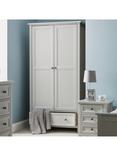 Julian Bowen Maine Double Wardrobe with 1 Drawer, Grey