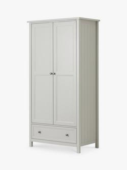 Julian Bowen Maine Double Wardrobe with 1 Drawer, Grey - view 2, Grey