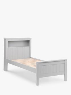 Julian Bowen Maine Bookcase Bed Frame, Single, Grey, Grey