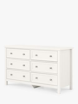 Julian Bowen Maine 6 Drawer Wide Chest, White, White