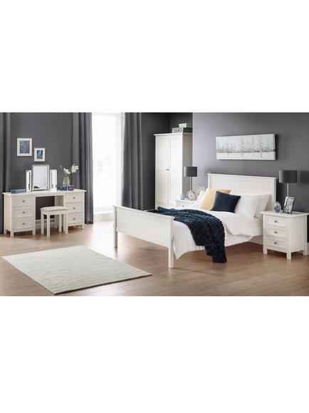 Julian Bowen Maine 5 Drawer Tallboy Chest, Surf White - view 2, Surf White