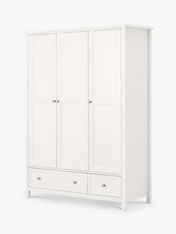 Julian Bowen Maine Triple Wardrobe with 2 Drawers, Surf White, Surf White
