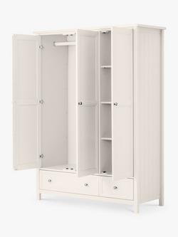 Julian Bowen Maine Triple Wardrobe with 2 Drawers, Surf White - view 2, Surf White