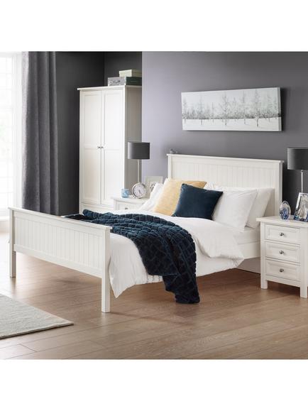 Julian Bowen Maine Bed Frame, Double, White, White