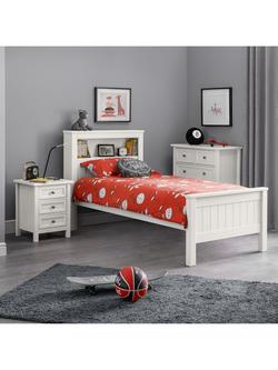 Julian Bowen Maine Bookcase Bed Frame, Single, Surf White - view 2, Surf White