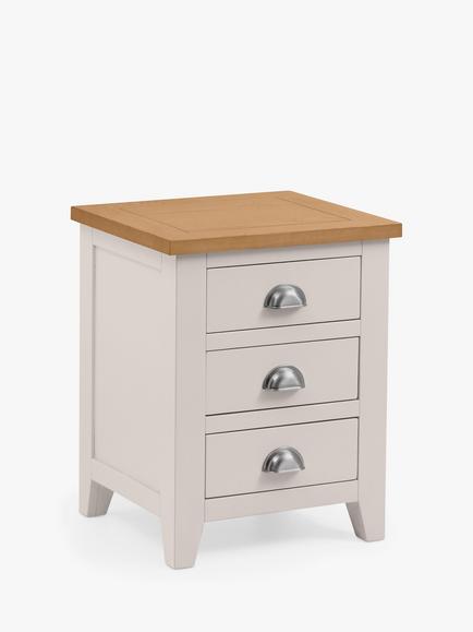 Julian Bowen Richmond 3 Drawer Bedside Table, Grey, Grey
