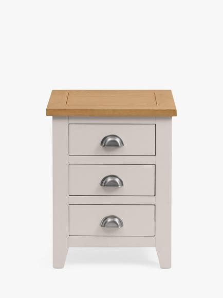 Julian Bowen Richmond 3 Drawer Bedside Table, Grey - view 2, Grey
