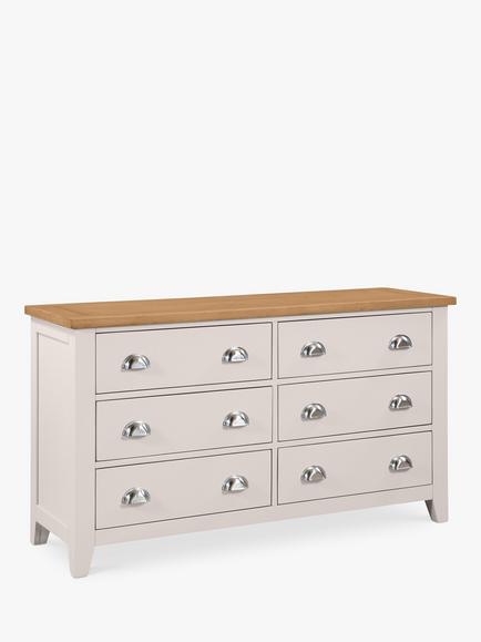 Julian Bowen Richmond 6 Drawer Wide Chest, Grey, Grey