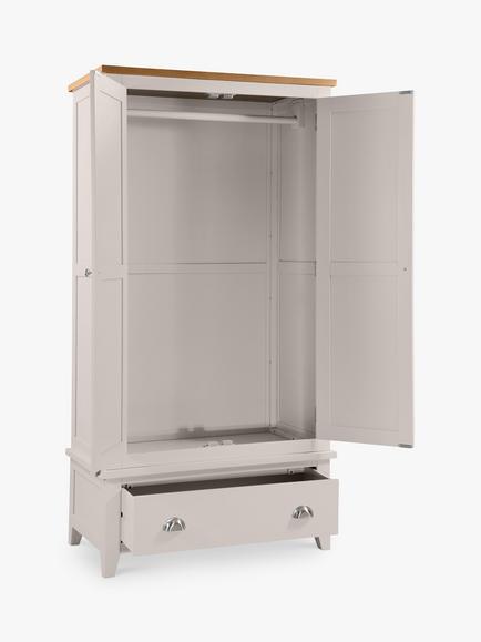 Julian Bowen Richmond Double Wardrobe with 1 Drawer, Grey - view 2, Grey