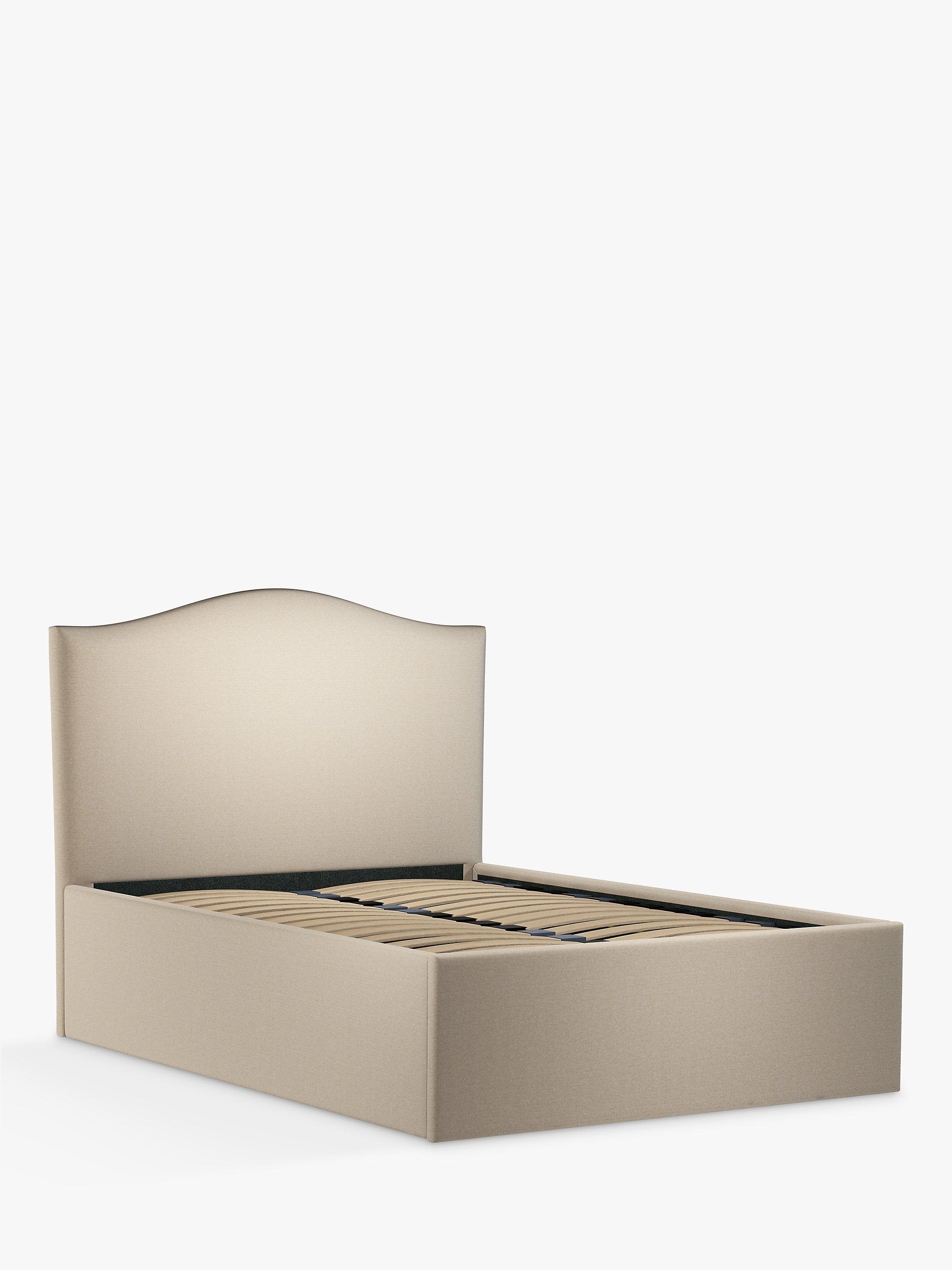 John Lewis Charlotte Ottoman Storage Upholstered Bed Frame, King Size, Brushed Tweed Beige