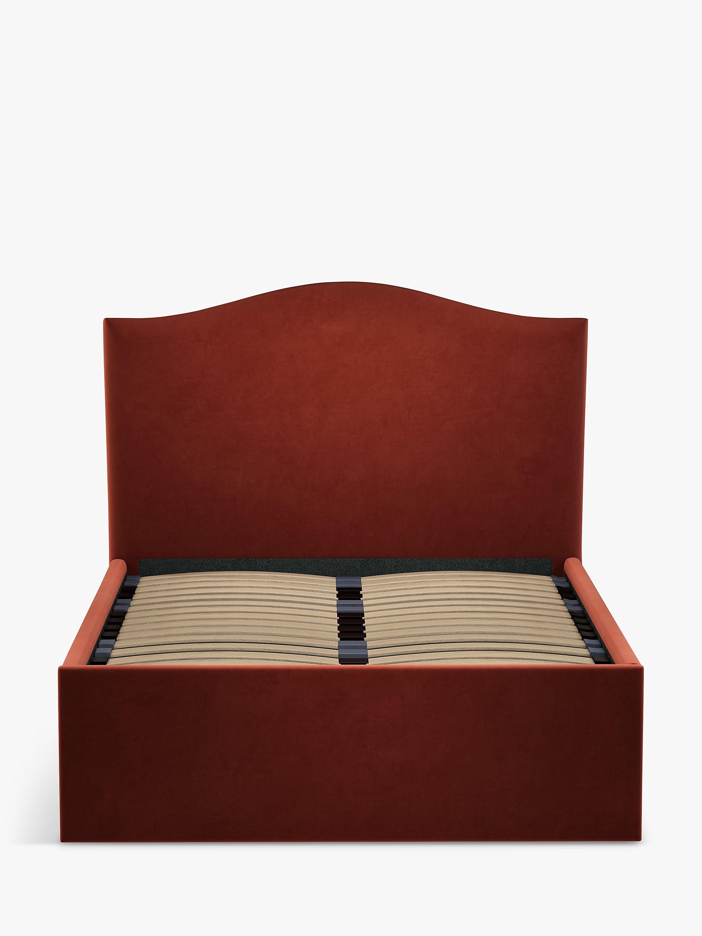 John Lewis Charlotte Ottoman Storage Upholstered Bed Frame, Double, Deep Velvet Sunset
