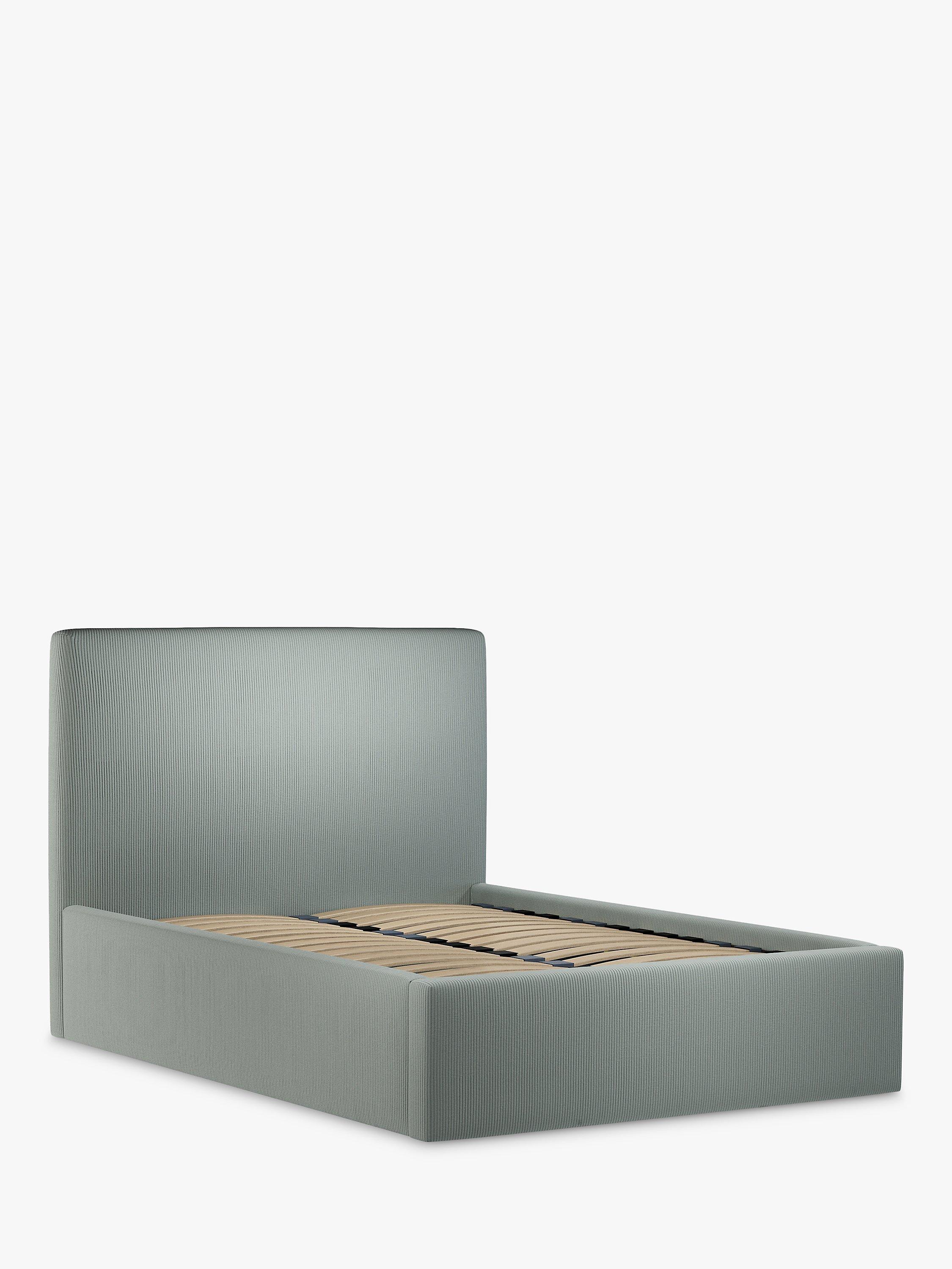 John Lewis Emily Ottoman Storage Upholstered Bed Frame, King Size, Cord Duck Egg