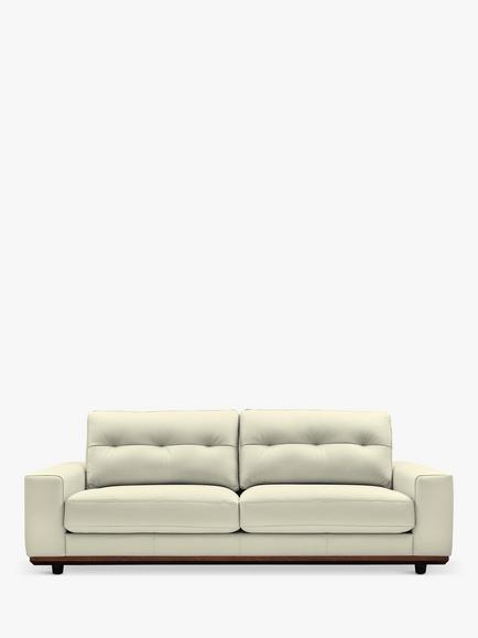 G Plan Vintage The Seventy One Large 3 Seater Leather Sofa, Cambridge Chalk