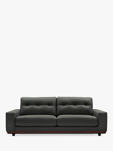 G Plan Vintage The Seventy One Large 3 Seater Leather Sofa, Cambridge Slate