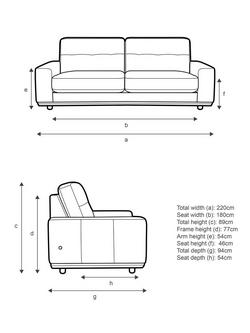 G Plan Vintage The Seventy One Large 3 Seater Leather Sofa - view 2, Cambridge Petrol Blue