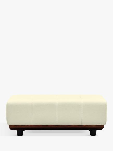 G Plan Vintage The Seventy One Leather Footstool, Cambridge Chalk