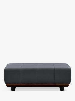 G Plan Vintage The Seventy One Leather Footstool, Cambridge Petrol Blue