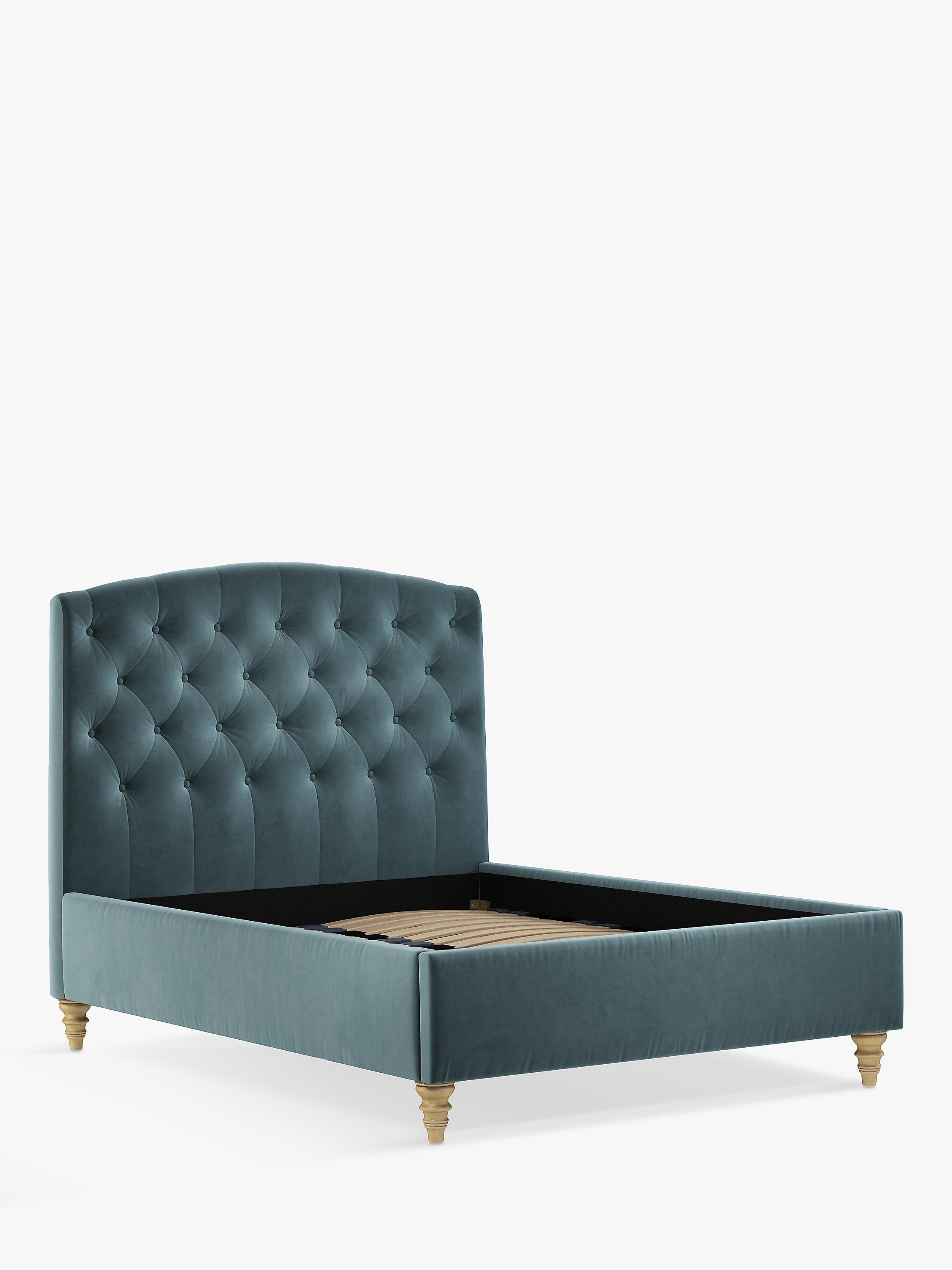 John Lewis Rouen Upholstered Bed Frame, Super King Size, Deep Velvet Petrol