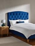 John Lewis Rouen Upholstered Bed Frame, Double, Deep Velvet Royal