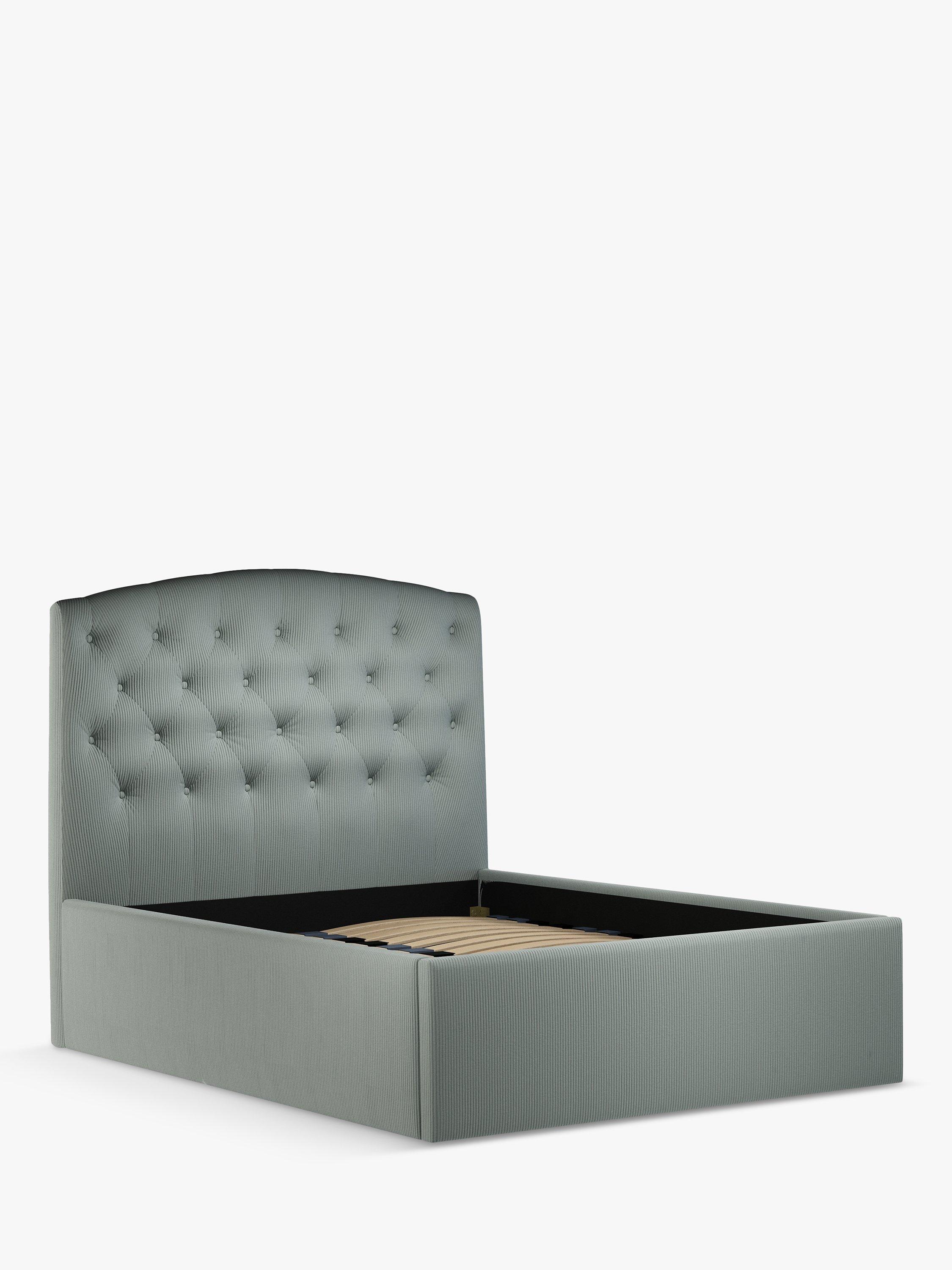 John Lewis Rouen Ottoman Storage Upholstered Bed Frame, Double, Cord Duck Egg
