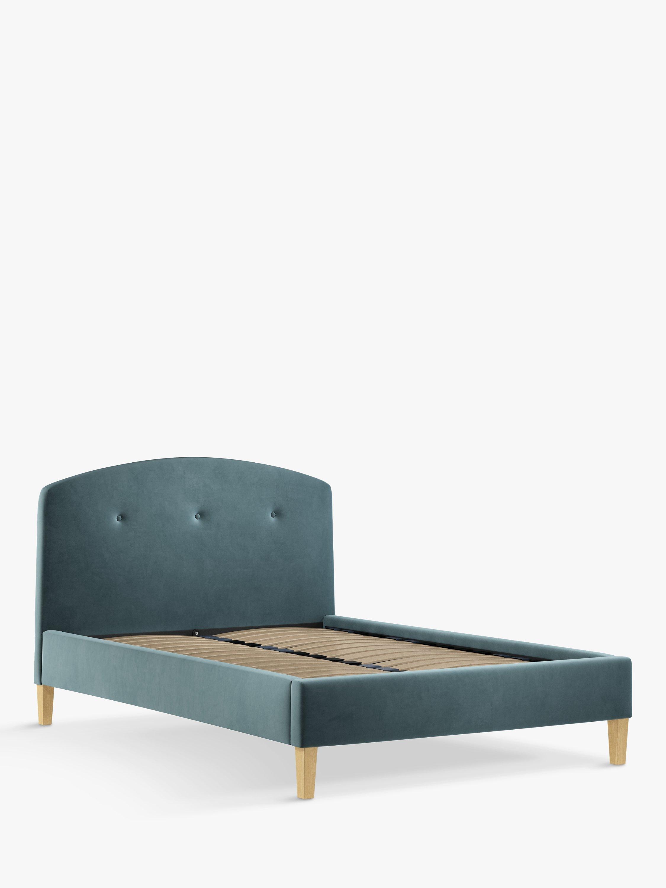 John Lewis Grace Upholstered Bed Frame, Double, Deep Velvet Petrol
