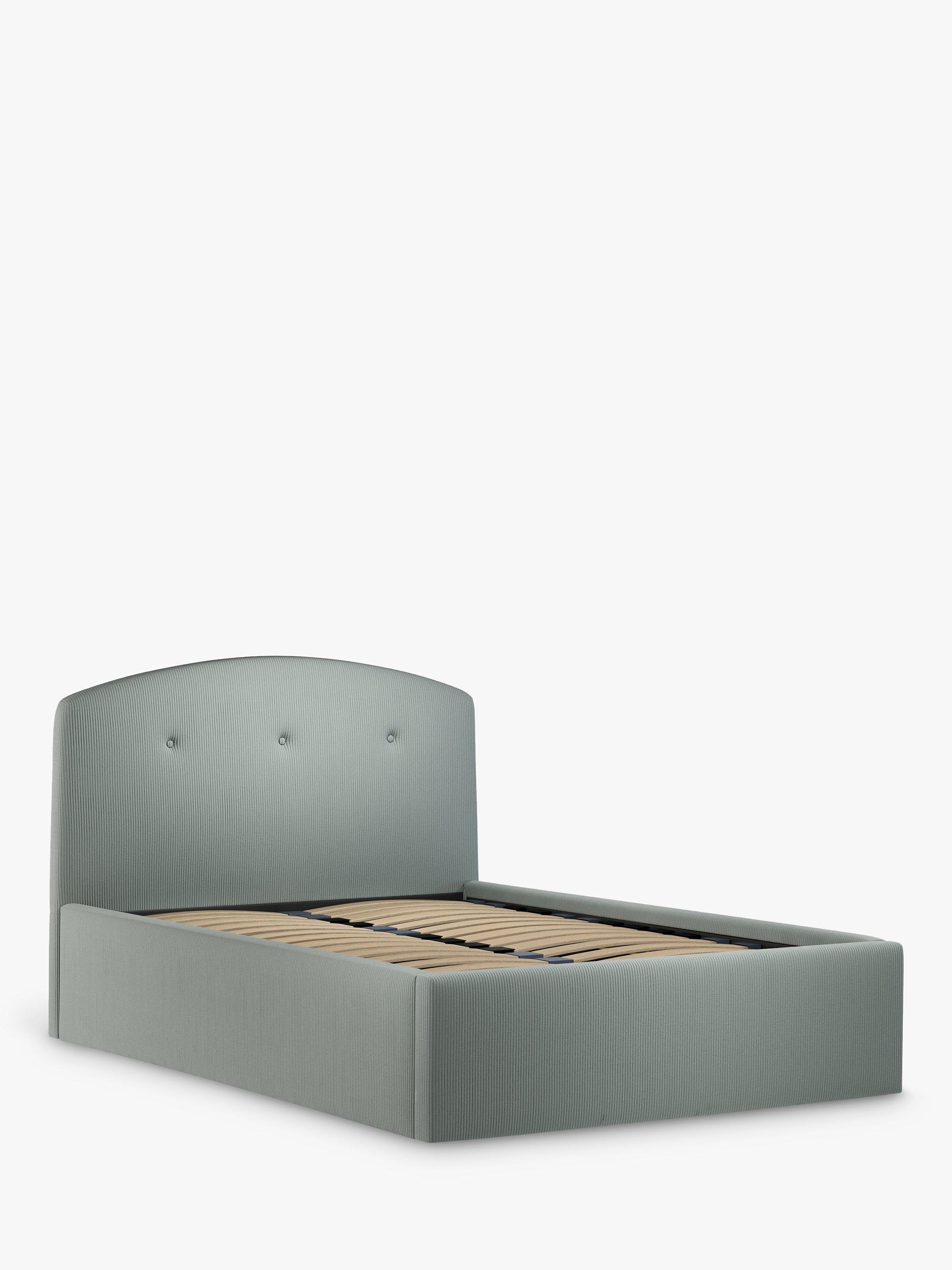 John Lewis Grace Ottoman Storage Upholstered Bed Frame, Double, Cord Duck Egg