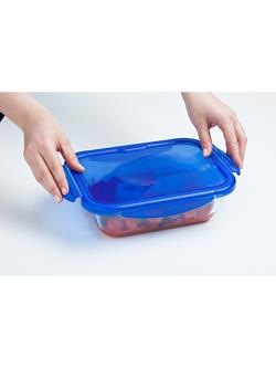 Pyrex Cook & Go Glass Rectangular Dish with Plastic Lid, 3.3L, Clear - view 2, Clear