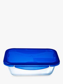 Pyrex Cook & Go Glass Rectangular Dish with Plastic Lid, 1.7L, Clear - view 2, Clear