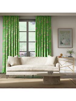 Harlequin Lady Alford Cotton Satin Blend Furnishing Fabric - view 2, Apple/Magenta