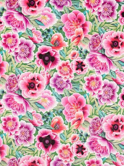 Harlequin Marsha Velvet Furnishing Fabric, Apple/Peony/Magenta