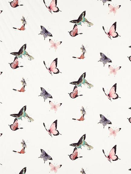 Harlequin Emmeline Voile Fabric, Chalk/Rose/Sky, Chalk/Rose/Sky