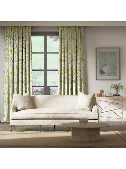 Harlequin Marie Furnishing Fabric - view 2, Fig Leaf/Honey/Bloss