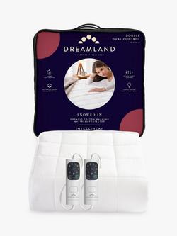 Dreamland 168 Organic Cotton Heated Electric Mattress Protector, White, White