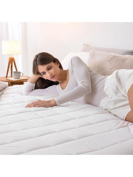 Dreamland 168 Organic Cotton Heated Electric Mattress Protector, White - view 2, White