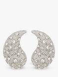 Eclectica Pre-Loved Swarovski Crystal Large Comma Clip-On Stud Earrings, Dated Circa 1980s