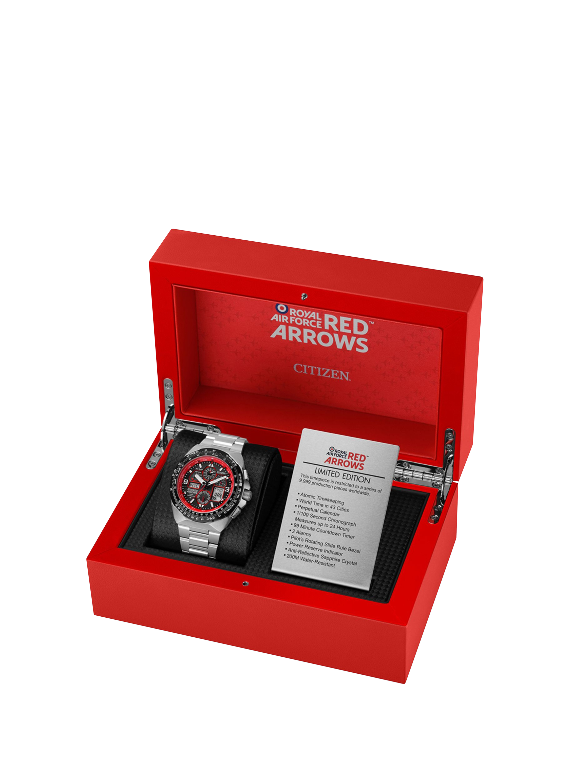 Product image 6 of 7, which shows Citizen JY8126-51E Men's Red Arrows Limited Edition Skyhawk A-T Eco-Drive Bracelet Strap Watch, Silver/Black