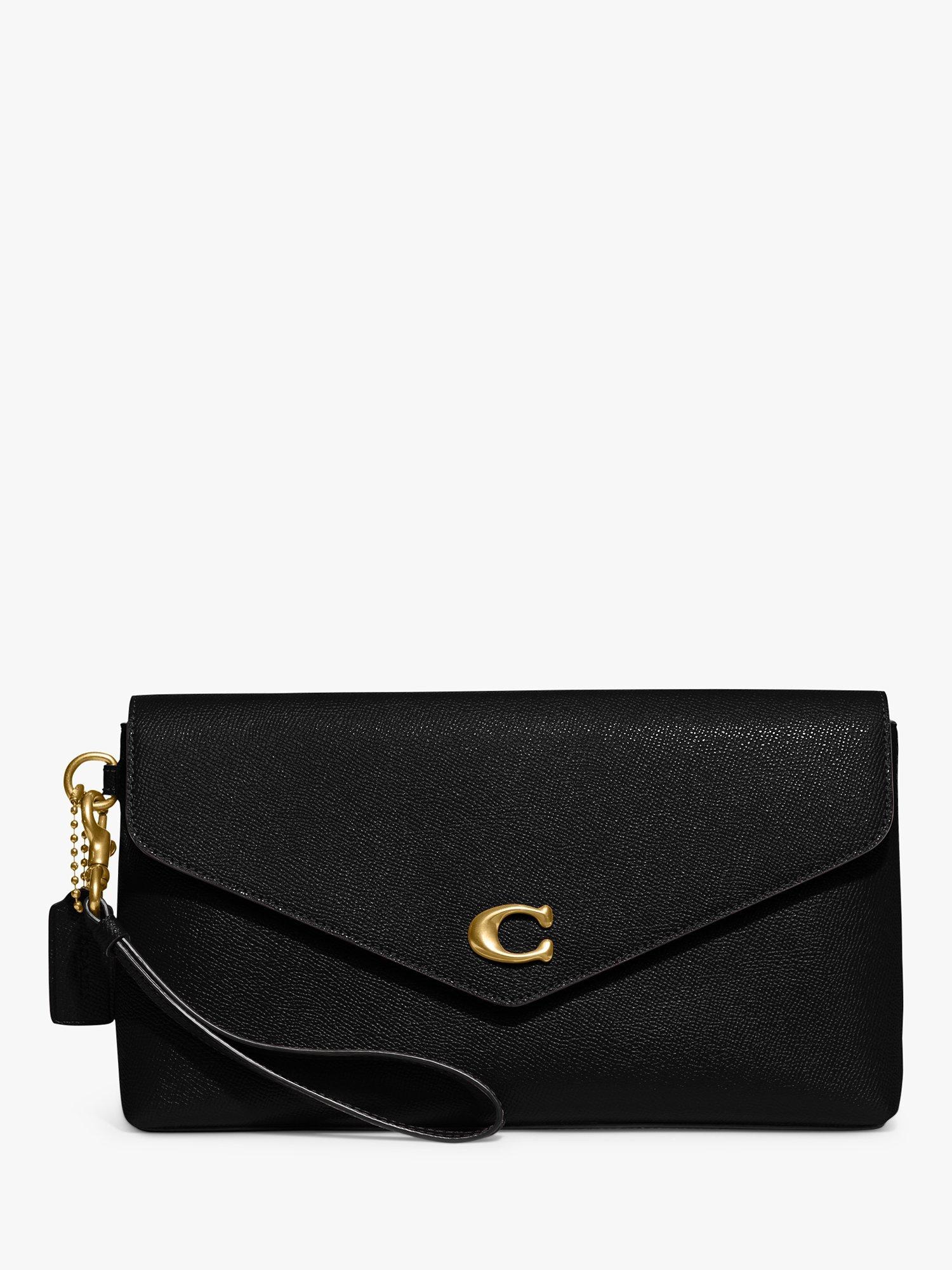 Coach Wyn Leather Wristlet Clutch, Black