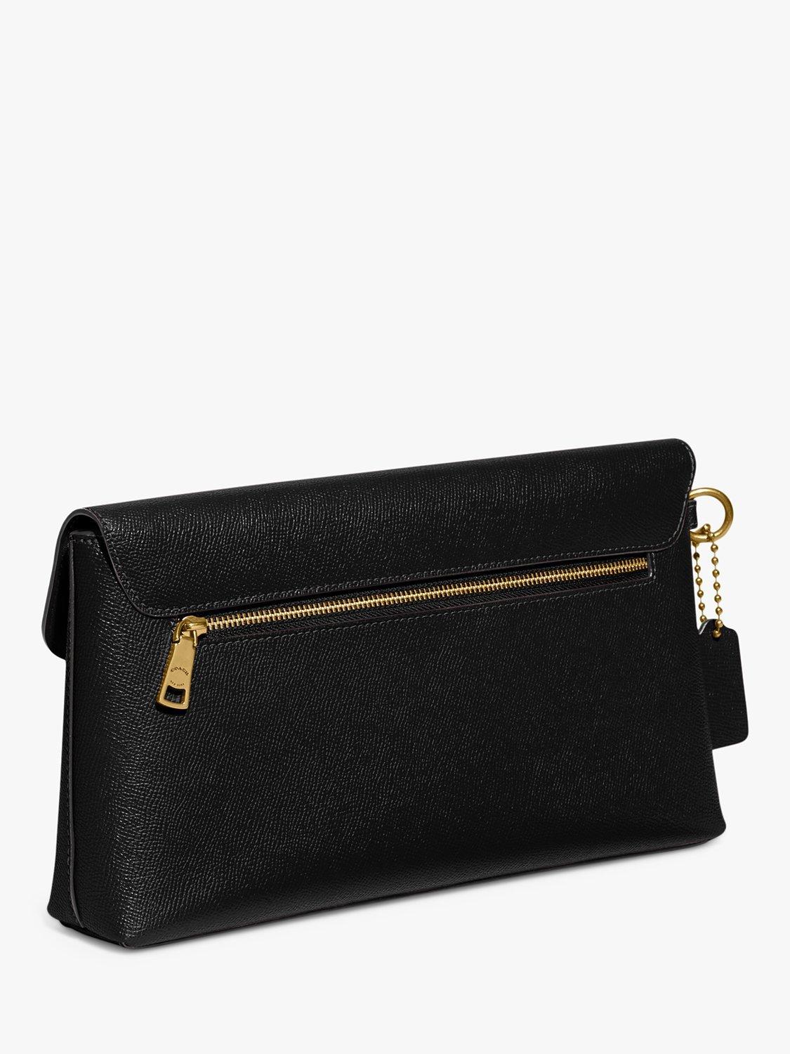 Coach Wyn Leather Wristlet Clutch, Black