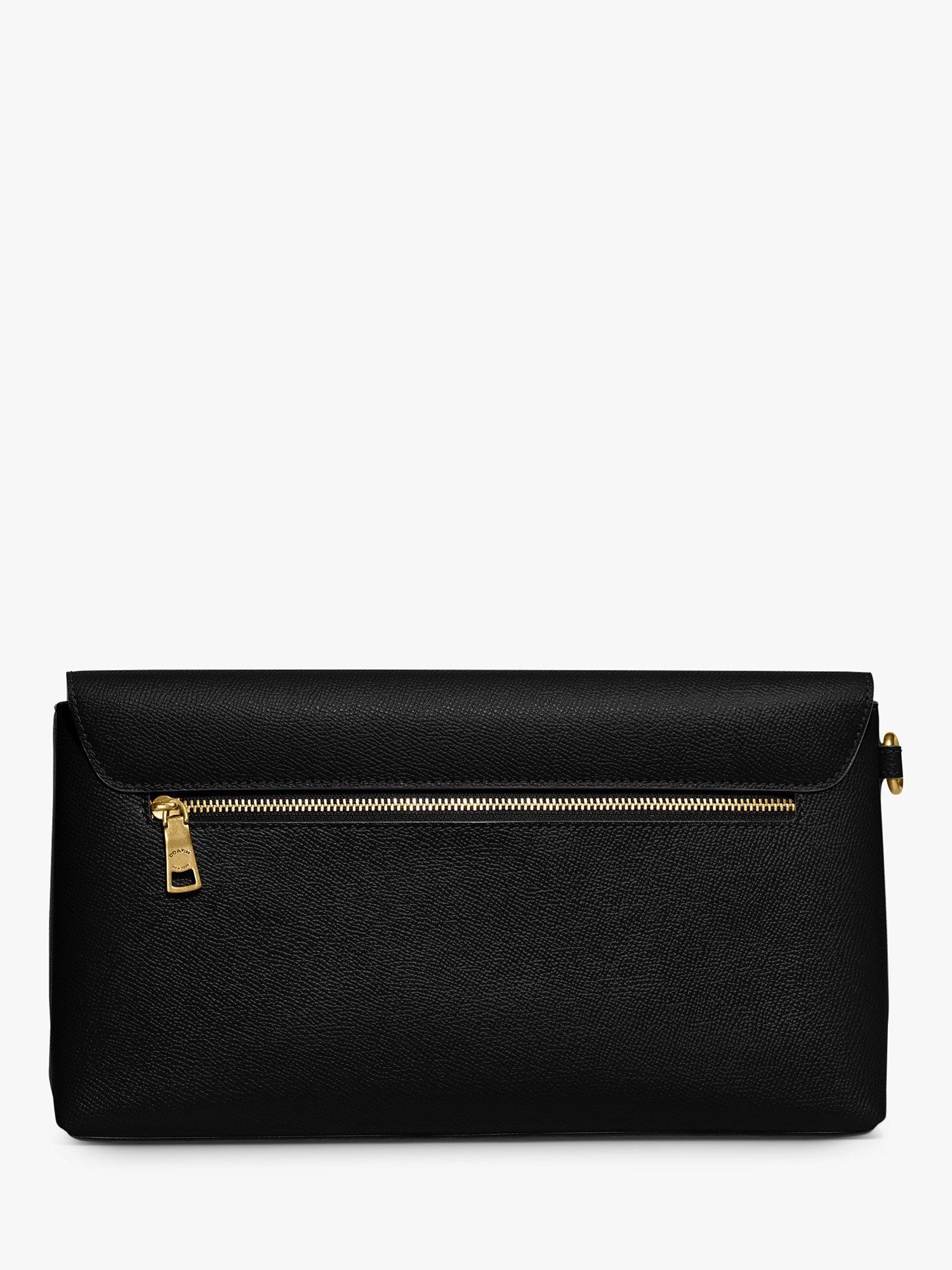 Coach Wyn Leather Wristlet Clutch, Black