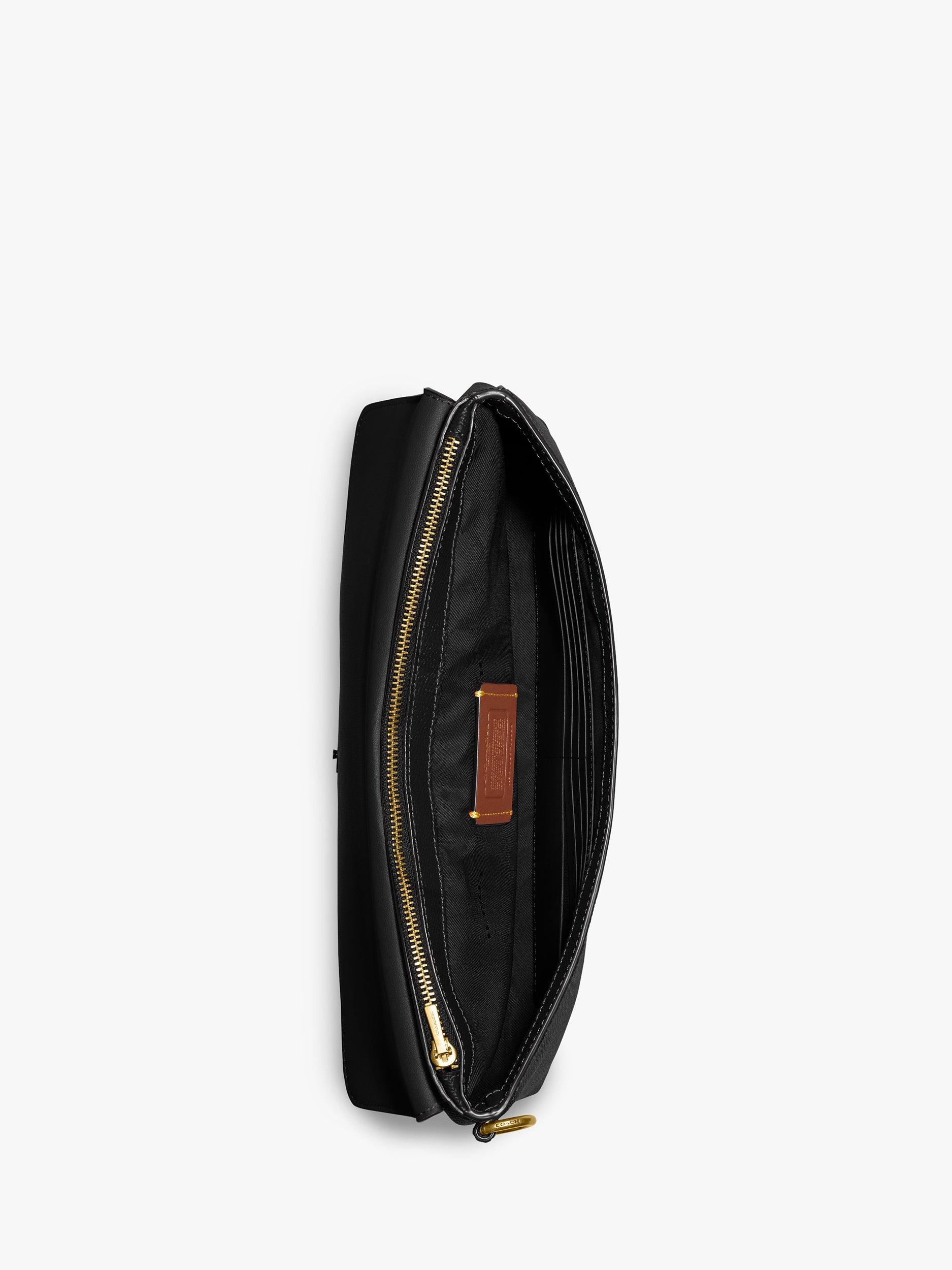 Coach Wyn Leather Wristlet Clutch, Black