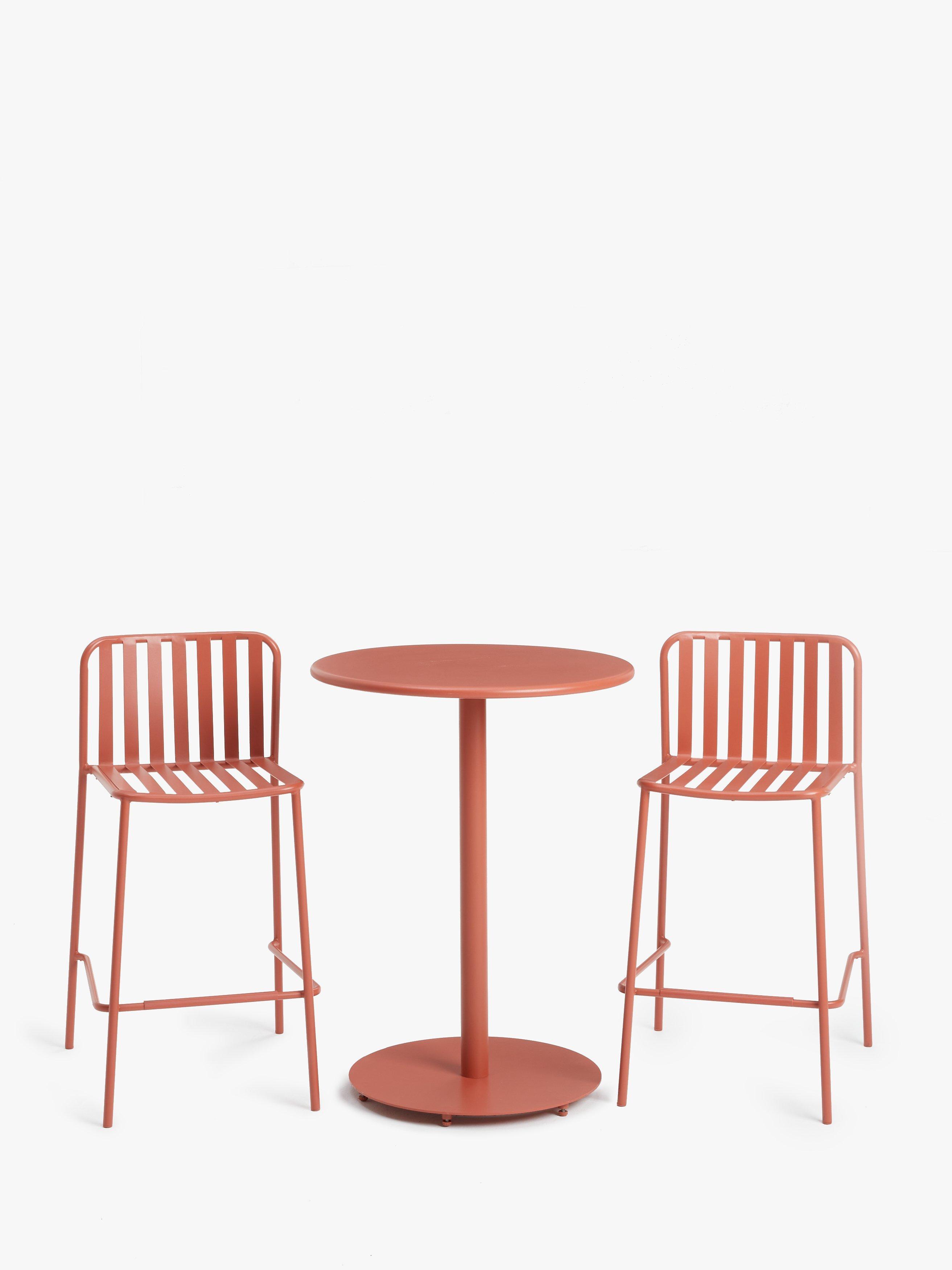 John Lewis Metal Garden Bar Table & Chairs Set, Baked Clay