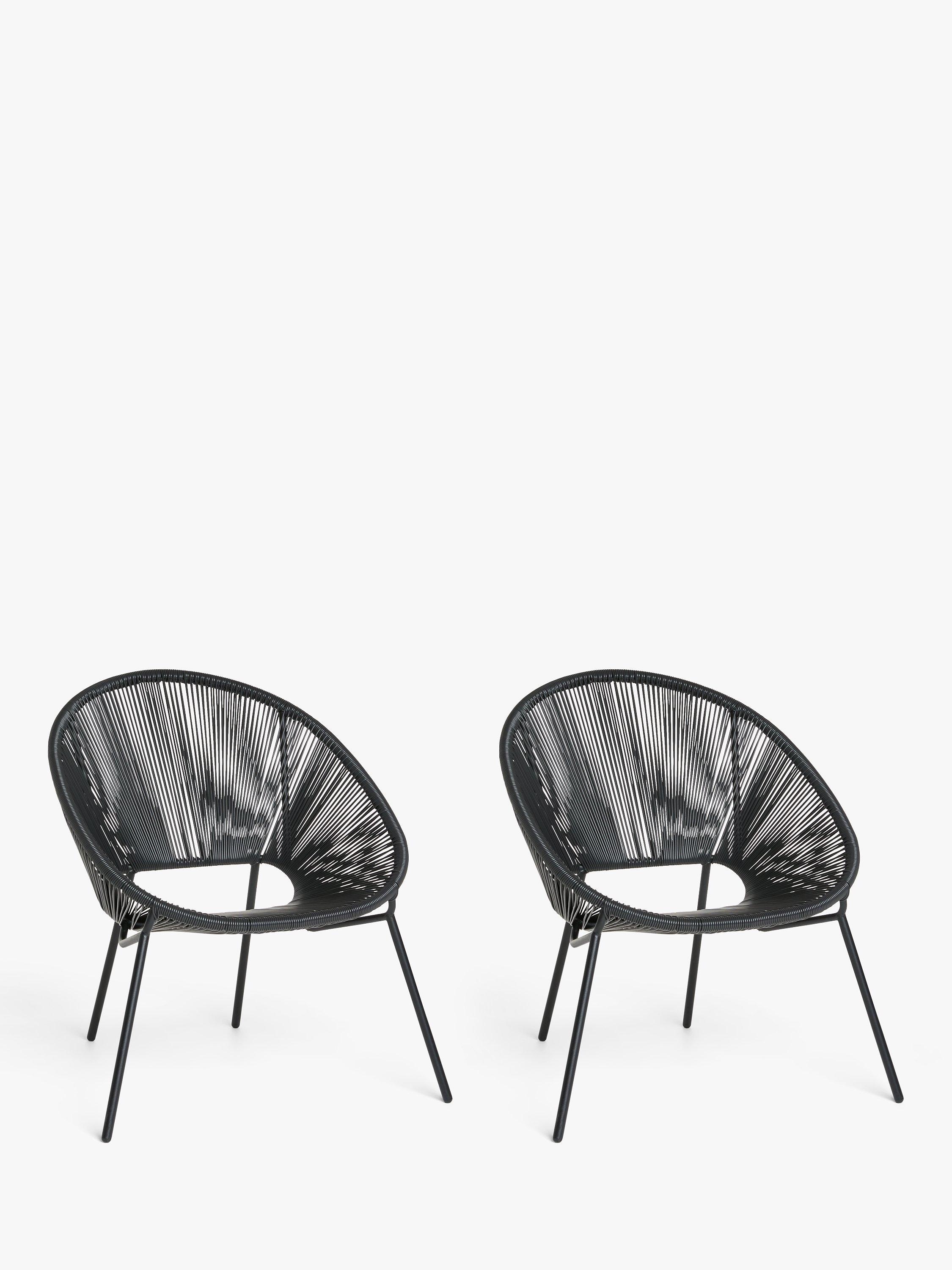 John Lewis Salsa Garden Chair, Set of 2, Black