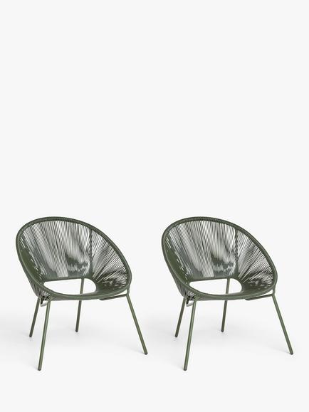 John Lewis Salsa Garden Chair, Set of 2, Avocado Green