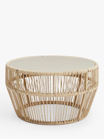 John Lewis Salsa Round Garden Coffee Table, 70cm, Natural