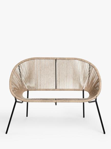 John Lewis Salsa 2-Seater Garden Sofa - view 2, Natural