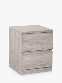 Julian Bowen Jupiter 2 Drawer Bedside Table, Grey - view 2, Grey